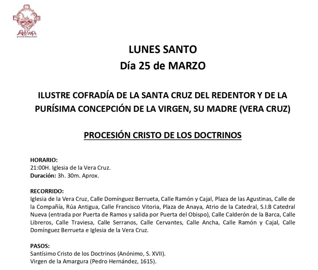Procesiones Lunes Santo Salamanca 2024